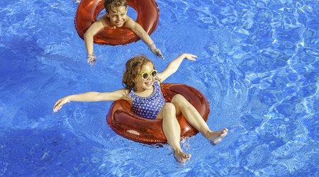 children in pool
